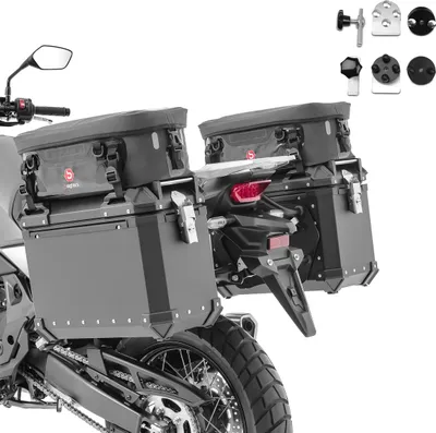 Image de Coffre en alu+ adaptateur pour Honda Transalp XL 750 23-24 XW30B + sacoches