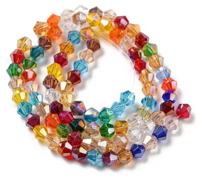 Productafbeelding van Glasparels Doppelkegel 4mm - 90 Stuks gemengd