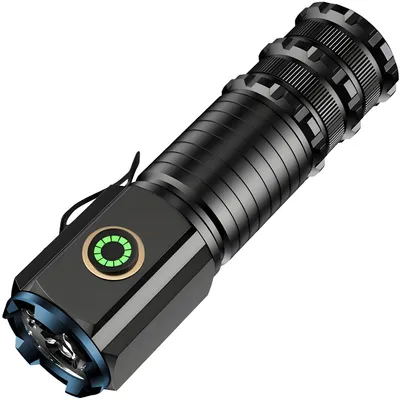 Image de Lampe Torche LED Tactique Noire avec Aimant - Idéale pour l'Extérieur KP40348