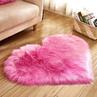 Produktbild von Koberec s vysokým vlasem Heart Koberec s vysokým vlasem Koberec s dlouhým vlasem Kusový koberec do obývacího pokoje Ložnice, růžový, 70x90cm