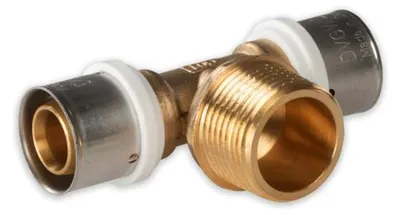 Produktbild von Selfio-Press Aluverbund Pressfitting T-Stück Außengewinde 26 x 3 - 1' - 26 x 3 TH + U Kontur DVGW