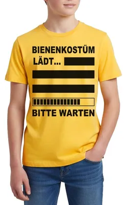 Produktbild von Spreadshirt Bienenkostüm Lädt Biene Kostüm Fasching Karneval Teenager Premium T-Shirt, 158/164 (12 Jahre), Sonnengelb