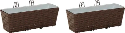 Produktbild von vidaXL Balkon 2 pcs 50 x 17 x 17 cm Metall