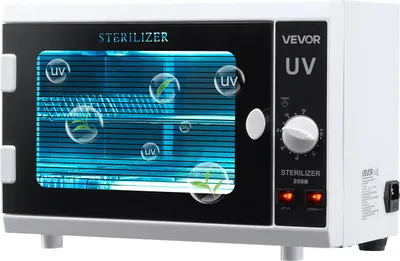 Obrázok produktu pre VEVOR UV sterilizátor na čistenie nechtov (12 l / 12 W) multifunkčný sterilizátor na čistenie nechtov s nastavením časovača a ovládacím tlačidlom čistiaca skrinka s dvierkami z tvrdeného skla