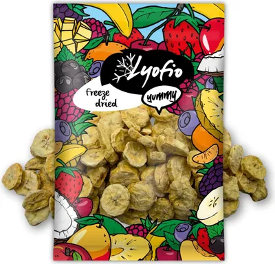 Produktbild von Lyofio gefriergetrocknete Bananenscheiben 100 g – schonend gefriergetrocknet, 100 % Frucht, ohne Zuckerzusatz und Konservierungsstoffe