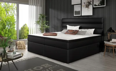 Produktbild von NABBI Gepolstert Doppelbett mit Stauraum Spezialität 180 - schwarz (Soft 11)