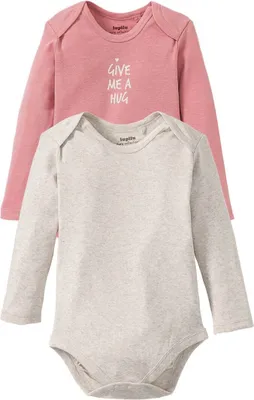 Produktbild von Lupilu Baby Body 100% Baumwolle Organic 2er Set Wickelbody - Rosa/ Beige Meliert 50-56