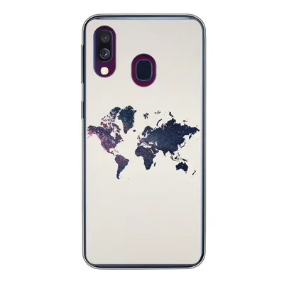 Produktbild von MuchoWow® Handyhülle Schutzhülle Hülle für Samsung Galaxy A40 Weltkarte - Licht - Rot Silikon Softcase Handy Hülle - Handy-Tasche