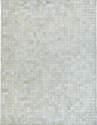 Immagine prodotto di Tappeto in pelle riciclata bianco e argento 160x230