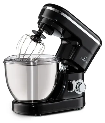 Produktbild von Klarstein Bella Küchenmaschine - Knetmaschine mit 6 Geschwindigkeitsstufen, Rührmaschne aus Edelstahl, Pulsfunktion, planetarischen Rührsystem, 3 Rühraufsätze, 1200 W Leistung, schwarz
