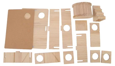 Image de Maison en bois pour hamsters, plate-forme résistante à l'usure avec cachette pour petits animaux domestiques, chinchilla-lapins