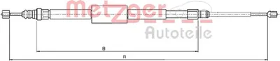 Produktbild von METZGER Handbremsseil Seilzug Feststellbremse für RENAULT SCÉNIC II (JM0/1) Hinten Links Hinten Rechts 10.6687