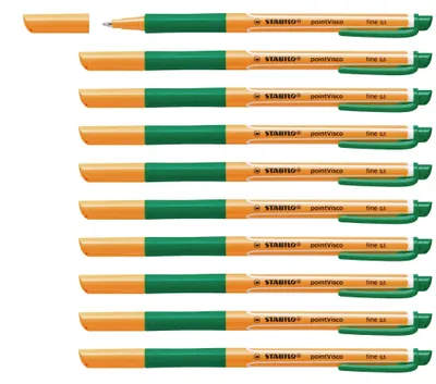 Zdjęcie produktu dla 10x długopis żelowy STABILO 1099/36 pointVisco®, 0,5 mm, zielony