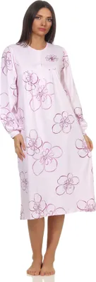 Produktbild von Elegantes frauliches Damen Nachthemd,105 cm Länge, Knopfleiste am Hals - 202 314 ; rosa , 48/50