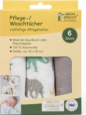 Zdjęcie produktu dla 6 ściereczek do prania/pielęgnacji 30x30cm - taupe