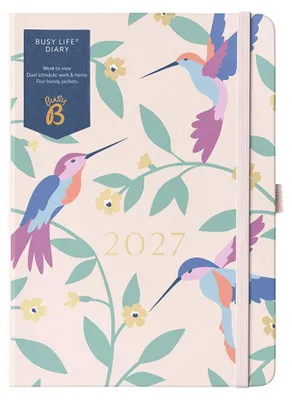 Obrázok produktu pre Busy B – Denník formátu A5 na rok 2027 – 2 plánovače – Vzor s motívom vtákov