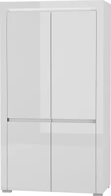 Produktbild von Furniture24 Kleiderschrank 106 cm Alaska AAS-1 Wohnzimmerschrank 2 türiger mit 2 Kleiderstangen 4 Einlegeboden Schrank Drehtürenschrank