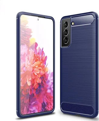 Produktbild von Mobigear Brushed Slim Samsung Galaxy S21 FE Hülle Flexibles TPU Backcover - Blau