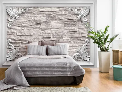 Produktbild von Vlies Fototapete Stein Optik 400x280 cm Tapeten Wandtapete XXL Ornament Steinwand f-C-0210-a-c