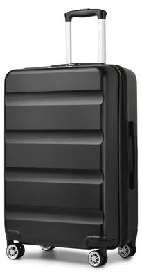 Image de KONO Valise moyenne extensible, coque rigide, serrure TSA, noire – Taille L (65 x 43,5 x 25 cm)