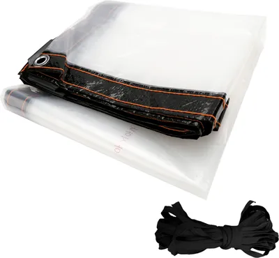 Image de TolleTour Bâche PVC transparente imperméable avec œillets, bâche résistante aux intempéries auvents résistants pliables,3 × 3M protection contre la pluie bâche pour meubles de jardin plantes serre