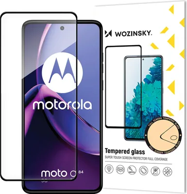 Obrázek produktu pro Wozinsky Tempered Full Glue Tempered Glass Protector Screen pro Motorola Moto G84 s černým rámem