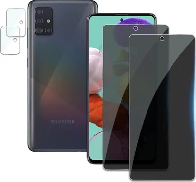 Produktbild von 2er Pack Blickschutzfolie für Samsung Galaxy A51 - Kameraschutz - Anti-Spähen - HD - 9H Härte - Fingerabdruck-resistent