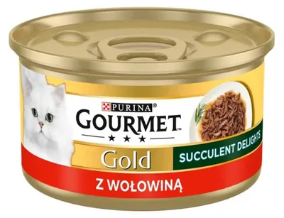 Obrázok produktu pre PURINA Gourmet Gold Succulent Delights Beef - mokrá krmivo pre mačky - 85 g