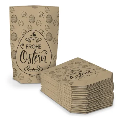 Produktbild von 40x itenga Geschenktüte Frohe Ostern Eier Muster braun schwarz
