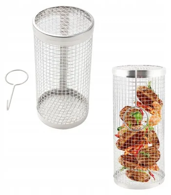 Zdjęcie produktu dla Kosz Do Grillowania Warzyw Grill 20cm TSG-182 Ruszt Siatka Obrotowa