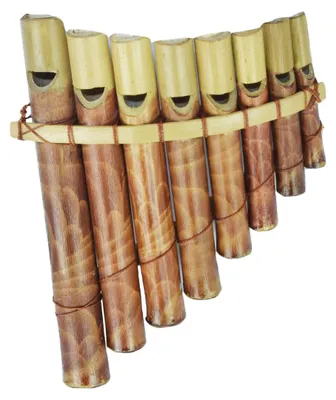 Immagine prodotto di Panpipe whistle bambù strumento a fiato fatto a mano musica ritmo suono percussione giocattolo per bambini, piccolo