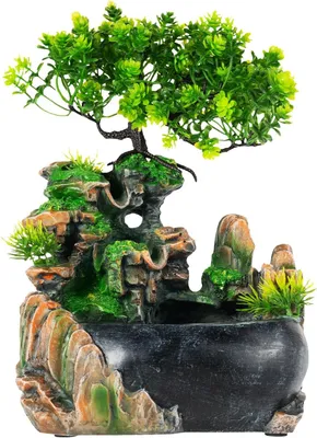 Produktbild von Tischbrunnen mit Steingarten und Wasserfall, 20 x 15 x 28CM
