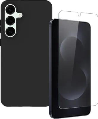 Produktbild von TPU Hülle + Schutzglas für Samsung Galaxy S26 5G 9H Glas Cover Bundle Schwarz