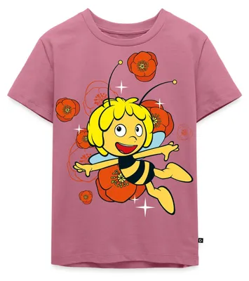 Produktbild von Spreadshirt Biene Maja Mohnblumen Kinder Premium T-Shirt, 122/128 (6 Jahre), Mauve