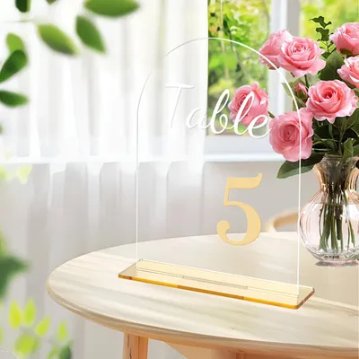 Produktbild von Set von 20 Transparenten Tischnummernhaltern 14 x 17,8 cm