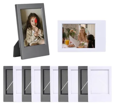 12 Mini-Fotorahmen 2x3 Zoll für Instax Mini Fotos (Schwarz+Cremeweiß)