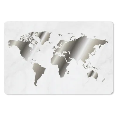 Produktbild von MuchoWow® Schreibtischunterlage Weltkarte - Schwarz und weiß - Marmor 60x40 cm - XXL Mauspad - Großes Mauspad