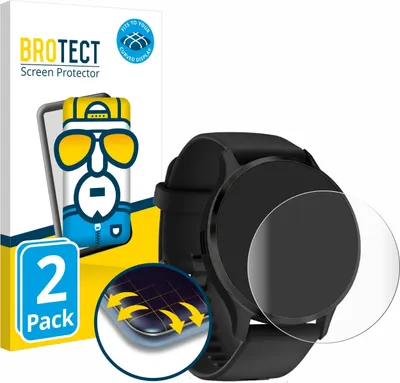 Produktbild von 2x BROTECT Fullscreen Schutzfolie für Garmin Venu 3S Displayschutz Folie Fullcover Klar Transparent
