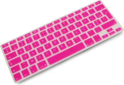 Produktbild von System-S Silikon Tastaturschutz Tastaturabdeckung AZERTY Französische Tastatur Abdeckung Schutz für MacBook Pro 13 Zoll 15 Zoll 17 Zoll iMac MacBook Air 13 Zoll in Pink