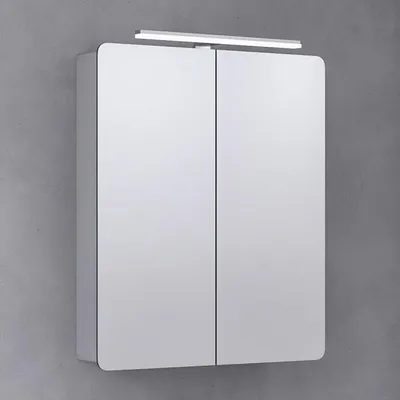 Zdjęcie produktu dla Szafka łazienkowa House 2.0 z lustrem, oświetleniem LED i dwoma drzwiczkami, szerokość 65 cm
