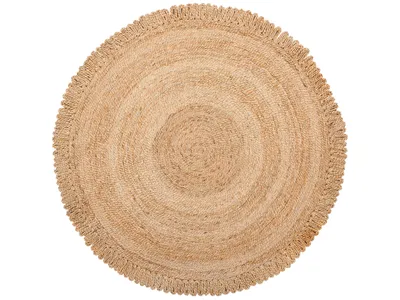 Produktbild von BELIANI Teppich Beige Jute ø 140 cm Kurzflor Boho Kreise Handgefertigt Rund