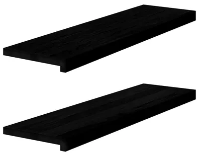 Zdjęcie produktu dla vidaXL Stopnie schodowe, 2 szt., brązowo-czarne, 90 x 25 x 2 cm, lite drewno dębowe