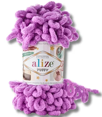Obrázok produktu pre Alize 1x 100 g vlna Puffy, jednofarebná, na háčkovanie a pletenie (Orchid – 378)