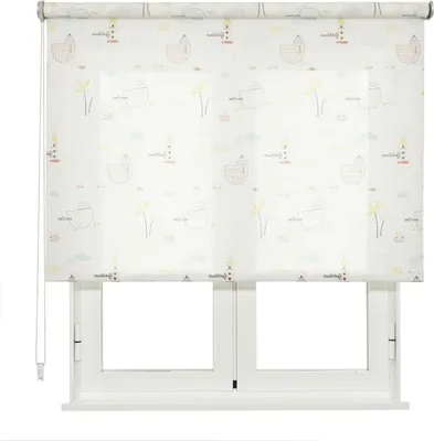 Productafbeelding van Rolgordijn bedrukt - Lichtdoorlatend gordijn - Kinderkamer decoratie - Met kinderbeveiliging - 150 x 250 cm - Maritiem motief