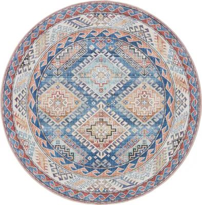 Produktbild von Interiyou Waschbarer Teppich Gent Blau ø 160 cm rund