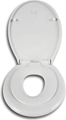Image de Toilettes compactes avec siège enfant et système de fermeture en douceur, blanc