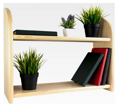 Produktbild von Wandregal aus Kiefernholz, farblos lackiert, massiv (3 Etagen, 90 cm)