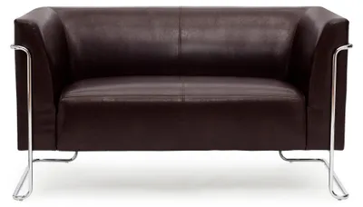 Produktbild von hjh OFFICE Lounge Sofa CURACAO Kunstleder Couch Polstersofa mit Armlehnen für Büro, Wohnzimmer 71.0 x 130.0 x 74.0 cm