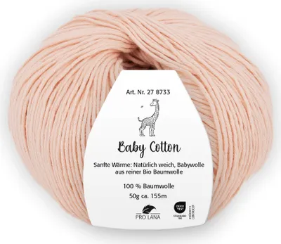 Produktbild von Pro Lana BABY Baumwolle 50 g 100 % Baumwolle Babywolle speichelecht 155 m Farbe 032 - puder