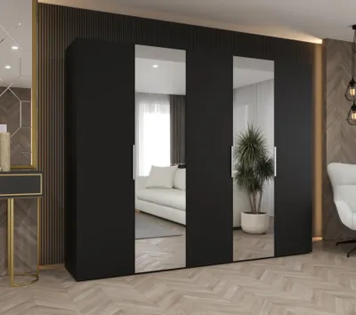Obrázek produktu pro Šatní skříň 250 cm KUBRA - černá / kašmír